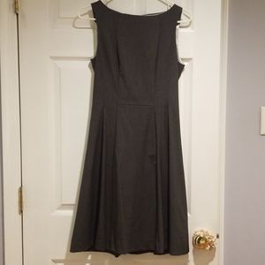 Sleek yet conservative dark heather dress